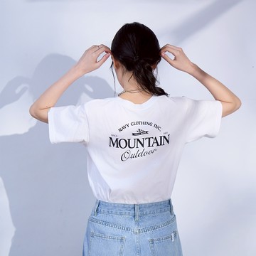 CACO-MIT 漸層山岳 BOX 短T‧情侶款(二色)-女【J2NA020】