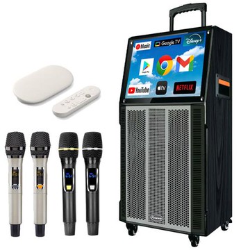 大聲公樂視型16吋觸控螢幕安卓系統多功能行動KTV音箱/喇叭/音響(豪華版贈Google TV)