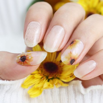 【Lunacaca凝膠指甲貼】C01039 陽光舞動 輕鬆拆除|不傷真甲