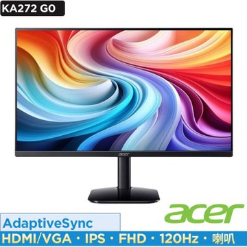 Acer 宏碁 KA272 G0 27型IPS螢幕 AMD FreeSync｜120hz 順暢畫面再提升