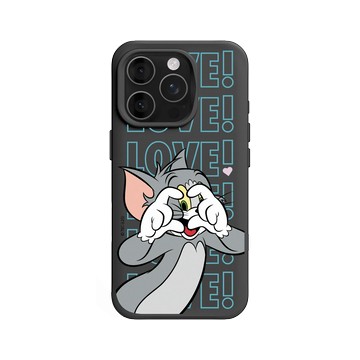 iPhone 16 Pro SolidX 黑 - 湯姆貓與傑利鼠 Tom and Jerry - 湯姆貓愛心
