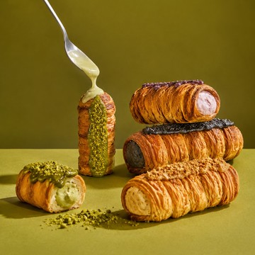 【門市取貨】杜拜金絲丹麥捲組合 (翡翠開心果/薰衣草藍莓/醇香厚花生/濃焙黑芝麻)各1入