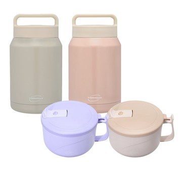 【THERMOcafe' 凱菲】保溫食物罐890ml+隔溫碗1200ml優惠組