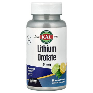 KAL, 乳清酸鋰，檸檬酸橙，5 毫克，90 片微片