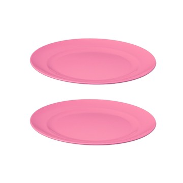 inomata 日本塑膠盤子  大  粉紅  2個
