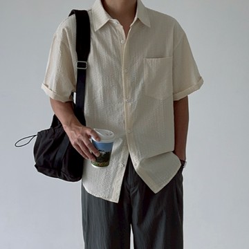 【Metanoia】🇰🇷韓製 泡泡沙短袖襯衫