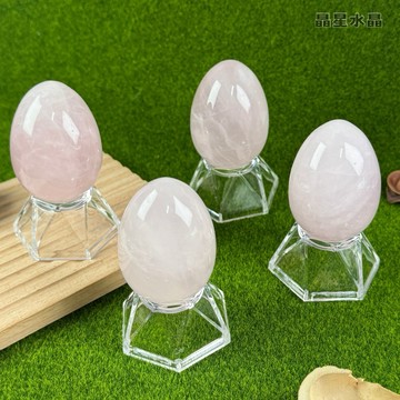 【晶星】 天然粉晶雞蛋擺件 附座 雞蛋水晶 粉晶球 粉晶 水晶球 開運擺件 擺件 招桃花 招人緣 招財 水晶 天然水晶