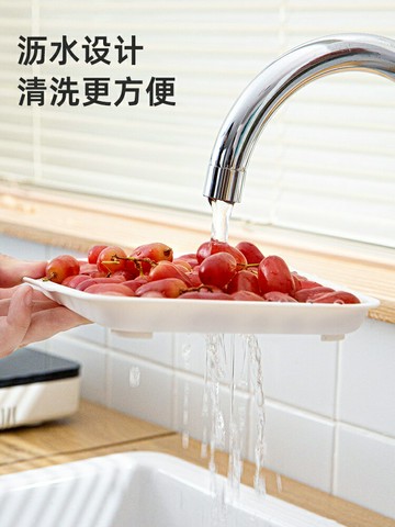 廚房備菜盤多層火鍋配菜神器家用瀝水盤子壁掛可折疊收納透明托盤