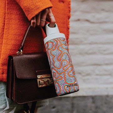 RENO 不銹鋼旋蓋運動杯 17oz (500ml) - 橘子色+瘋狂圓點