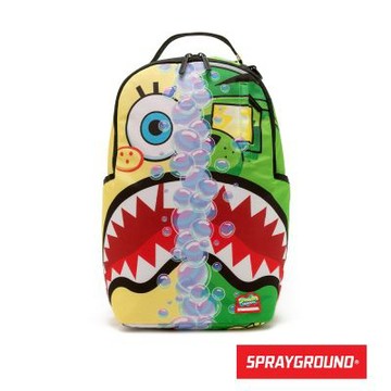 SPRAYGROUND-海綿寶寶聯名款鋸齒鯊後背包-黃色