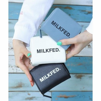 財布 二つ折り ミルクフェド 白 黒 MILKFED FAUX LEATHER