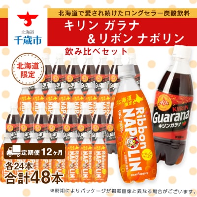  飲み比べセット キリン ガラナリボン ナポリン 合計48本 X 12回