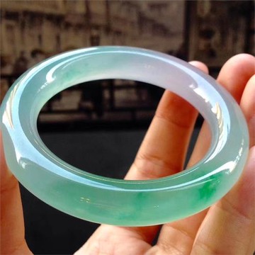 正品緬甸天然冰種翡翠手鐲飄綠貴妃鐲正圈玉手鐲圓條玉鐲子少女款