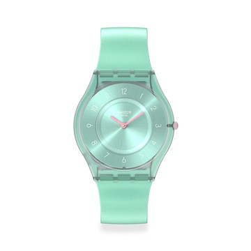 Swatch PASTELICIOUS TEAL 超薄手錶/瑞士製造 SS08L100 (34mm)【官方旗艦店】