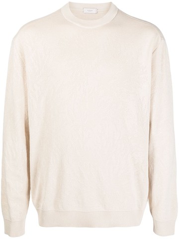 Agnona - crew-neck silk-blend jumper - men - Silk/Cotton - XL - Brown
