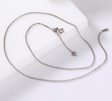 女士矽膠球新元素雙可調節銀鍊項鍊