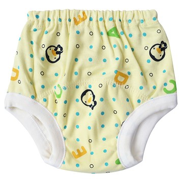 PUKU 藍色企鵝 學步尿布褲 天然素材 透氣舒適  L 高 80~90cm  黃色  1件