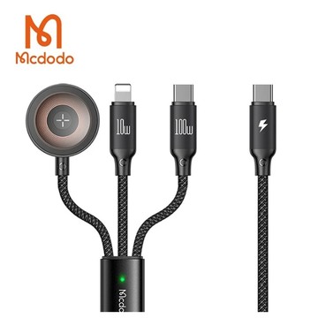 MCDODO麥多多 PD 100W 一分三快充傳輸線(Type-C to C+L+Apple Watch) 台灣公司貨