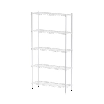 【dayneeds】輕型 90x30x180公分五層烤漆波浪架白色