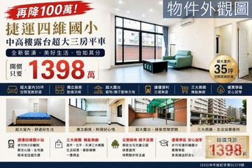蕨兒激推捷運四維國小中高樓露台超大三房平車｜台中市北屯區文心路四段