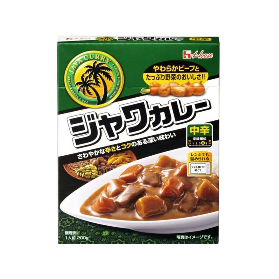 サンハウス食品 レトルト ジャワカレー 中辛 210g