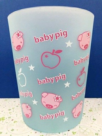 【震撼精品百貨】Hello Kitty 凱蒂貓 塑膠垃圾桶-小豬圖案-L#06244 震撼日式精品百貨