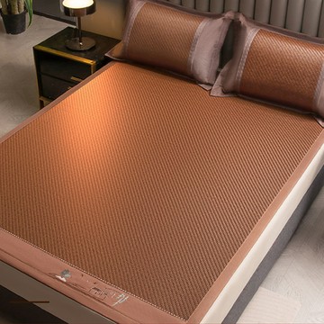 千姿居涼席加厚涼席夏季藤席可折疊冰絲席子學生宿舍竹席三件套