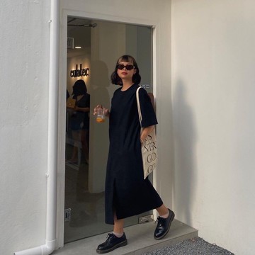 黑色棉質連身裙