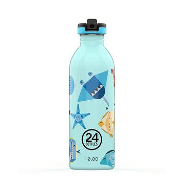 義大利 24Bottles 輕量吸嘴冷水瓶 500ml (海底小樂園) 不鏽鋼水瓶 兒童水壺