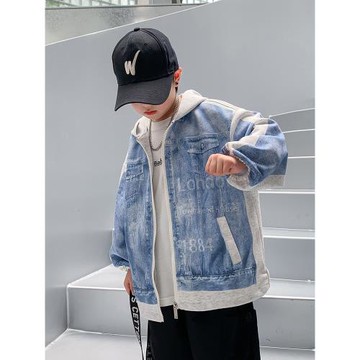 男童秋裝3D數碼印花連帽外套2024新款中大兒童裝春秋酷帥開衫衛衣