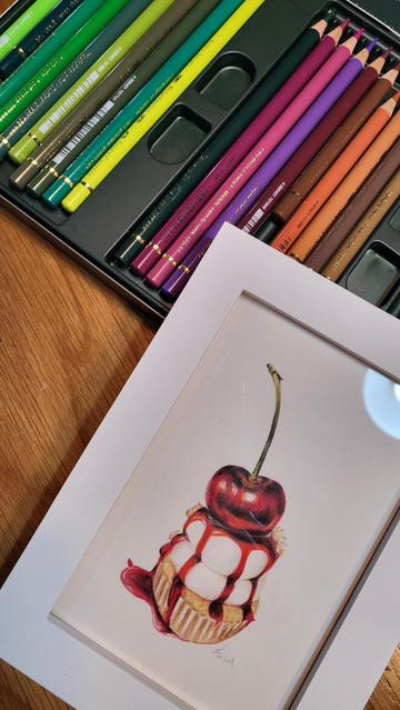 手繪甜點擺飾含框