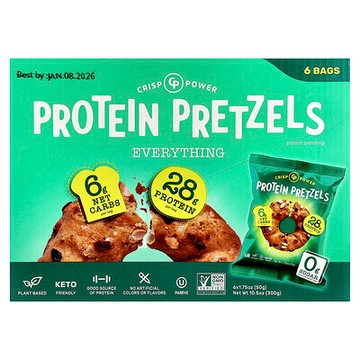 Crisp Power, 蛋白質片，什錦味，6 袋，每袋 1.75 盎司（50 克）