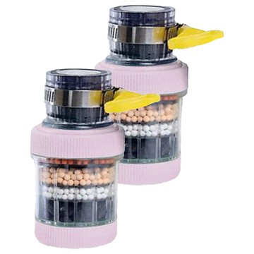 費歐家 防濺過濾花灑 附轉接頭 粉色 2個 有效過濾雜質 安裝簡便