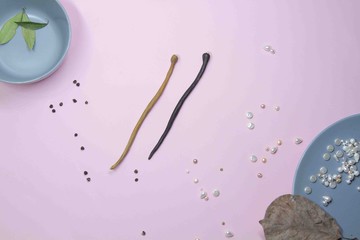 原創新中式高級感酷現代復古風肌理感珍珠綠檀木頭木質曲線發簪子