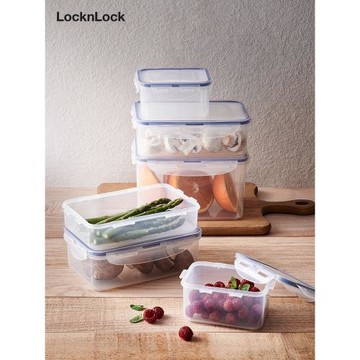 樂扣樂扣塑料保鮮盒長方形大容量密封食品冰箱收納水果泡菜家用