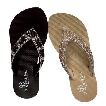 Limitless利米堤司貼鑽高台女拖海綿拖人字拖夾腳拖Y拖A11007