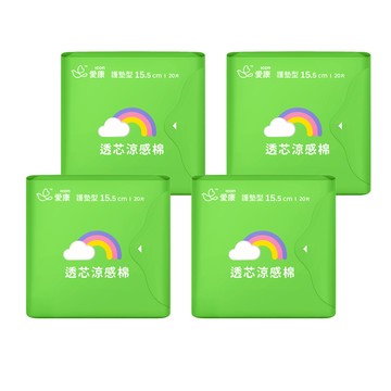 icon 愛康 涼感衛生棉 護墊型 15.5cm 20片 日本進口棉柔表層  4包