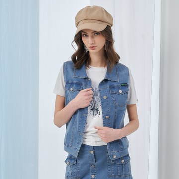 CLL巧玲瓏 時髦釘釦牛仔背心 7479420