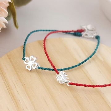 Majalica．蠟繩手鍊．幸運草．葉子｜幸福花園．PH24013