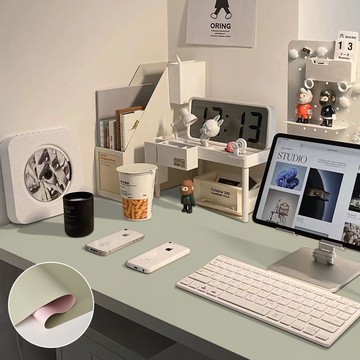 超大滑鼠墊桌墊 桌墊ins風高顏值雙面純色桌布防水防油辦公學習電腦桌墊l型可裁剪