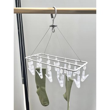 不銹鋼鋁合金家用陽臺曬襪子圓盤多夾子晾衣架防風涼內衣褲襪神器