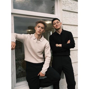 GTAL美式630g重磅海鷗領14針54支雙股毛衣老錢風長袖翻領針織衫