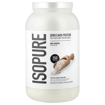 Isopure, 零碳水化合物，蛋白質粉，原味，3 磅（1.36 千克）