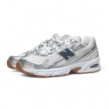 NEW BALANCE 慢跑鞋 NB 740 白藍銀 膠底 復古 情侶鞋 男女 U740SN2