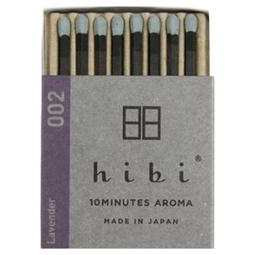 hibi 香氛火柴 8入組 70%天然植物粉末 日本製造  薰衣草
