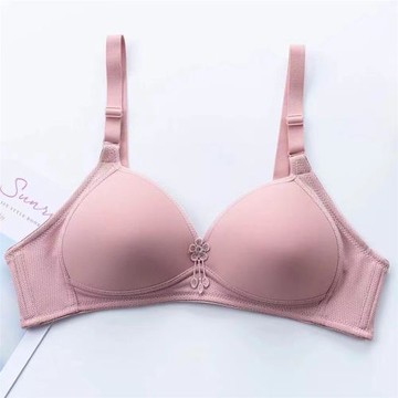 佳姿無鋼圈柔軟內衣簡約光面透氣舒適調整型二排扣中老年媽媽文胸