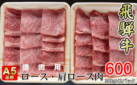 牛肉 飛騨牛 焼き肉 セット ロース 又は 肩ロース 600g 黒毛和牛 A5 美味しい お肉 牛 肉 和牛 焼肉 BBQ バーベキュー  