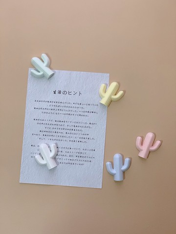 室內香氛馬卡龍色 繽紛仙人掌擴香石 / 一入/五入組 / 贈強力磁鐵