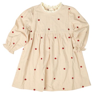 akachan honpo - 洋裝-平織 刺繡圖案-象牙白色