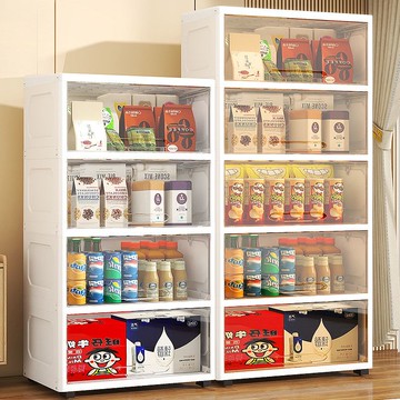 寬40cm翻蓋透明收納箱子家用衣服玩具書本零食櫃整理箱塑料儲物櫃